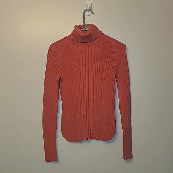 Vintage Y2K American Eagle Outfitters women's coral pink turtleneck Large LOT F - Picture 1 of 5